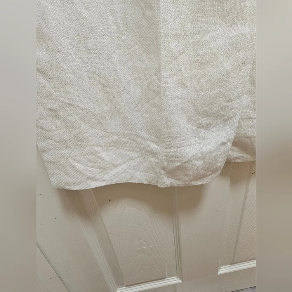 NWT ZARA Ivory Linen Blend Wide Leg Pants Size S High Waist Flowy Pockets Chic